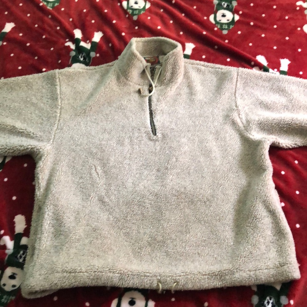 Oversized 1/4 zip teddy bear fur jacket